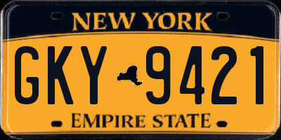 NY license plate GKY9421