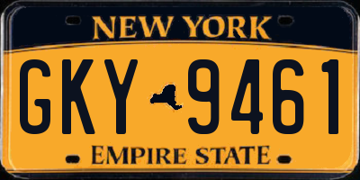 NY license plate GKY9461