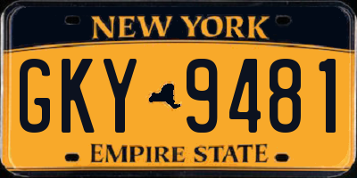NY license plate GKY9481