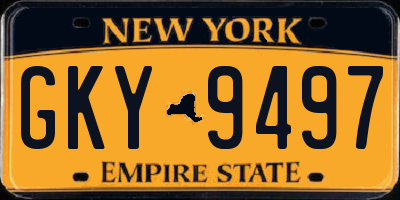 NY license plate GKY9497