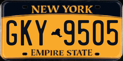 NY license plate GKY9505