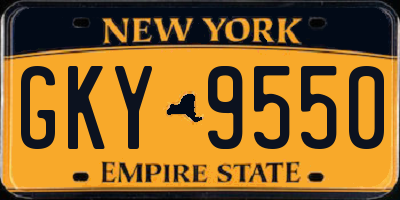 NY license plate GKY9550