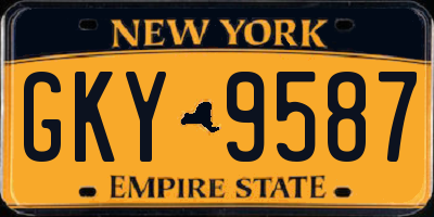 NY license plate GKY9587