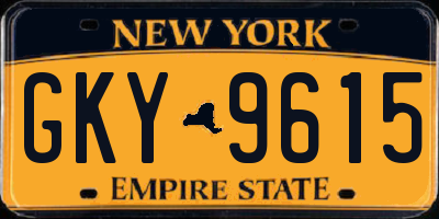 NY license plate GKY9615