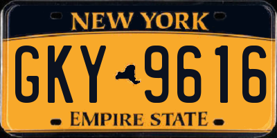 NY license plate GKY9616