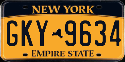 NY license plate GKY9634
