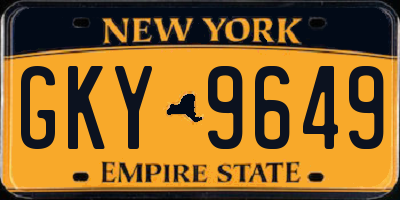 NY license plate GKY9649