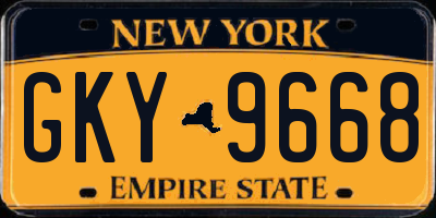 NY license plate GKY9668