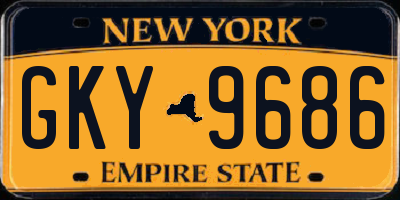 NY license plate GKY9686