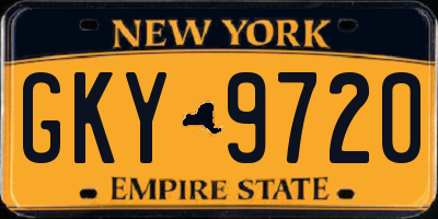 NY license plate GKY9720