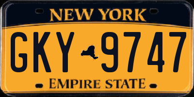 NY license plate GKY9747
