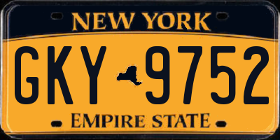NY license plate GKY9752
