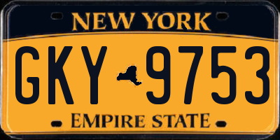 NY license plate GKY9753