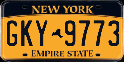 NY license plate GKY9773