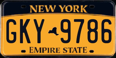 NY license plate GKY9786