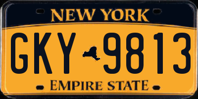 NY license plate GKY9813