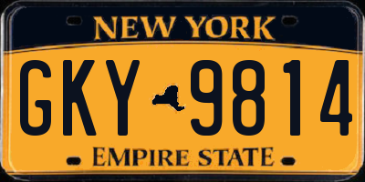 NY license plate GKY9814