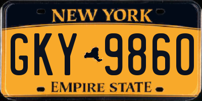 NY license plate GKY9860
