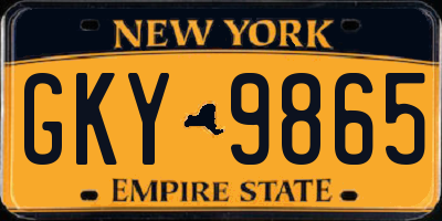 NY license plate GKY9865