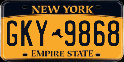 NY license plate GKY9868