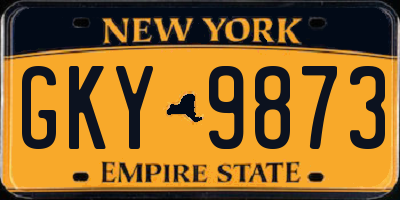 NY license plate GKY9873