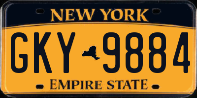 NY license plate GKY9884
