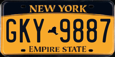 NY license plate GKY9887