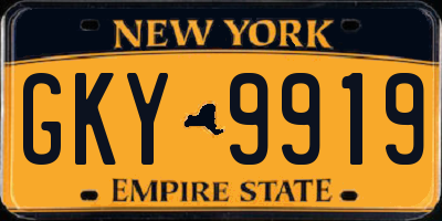NY license plate GKY9919