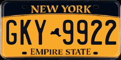 NY license plate GKY9922