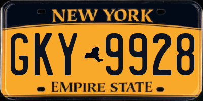 NY license plate GKY9928