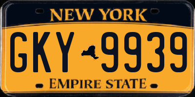 NY license plate GKY9939