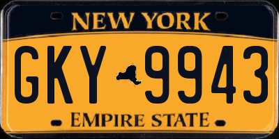 NY license plate GKY9943