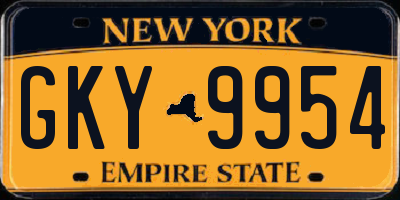 NY license plate GKY9954