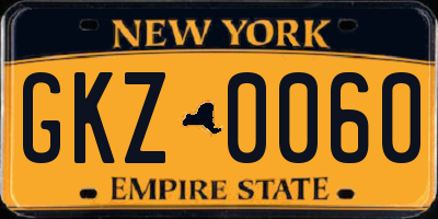 NY license plate GKZ0060