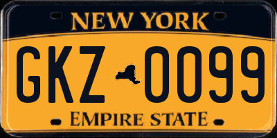 NY license plate GKZ0099