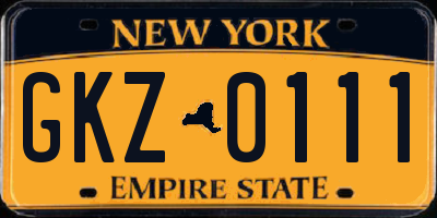 NY license plate GKZ0111