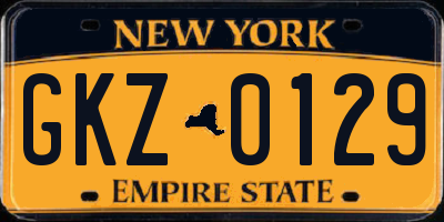 NY license plate GKZ0129