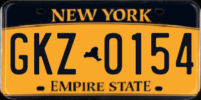 NY license plate GKZ0154