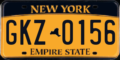 NY license plate GKZ0156