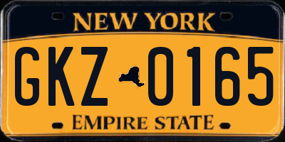 NY license plate GKZ0165