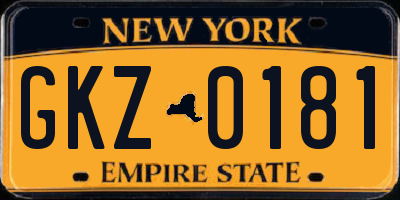 NY license plate GKZ0181