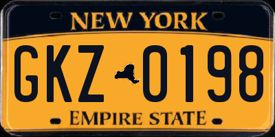NY license plate GKZ0198