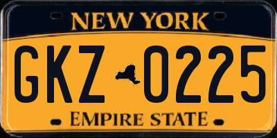 NY license plate GKZ0225