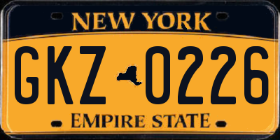 NY license plate GKZ0226