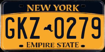 NY license plate GKZ0279