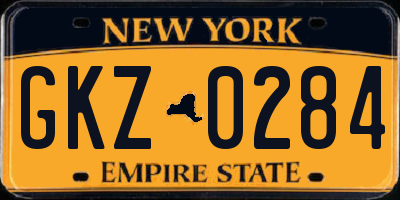 NY license plate GKZ0284