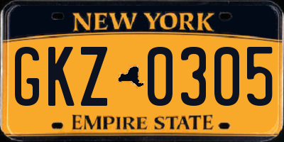 NY license plate GKZ0305