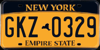 NY license plate GKZ0329