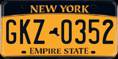 NY license plate GKZ0352