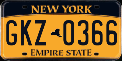 NY license plate GKZ0366